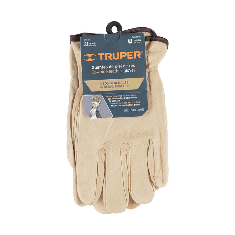 Guantes De Piel De Res Tipo Operador, Truper