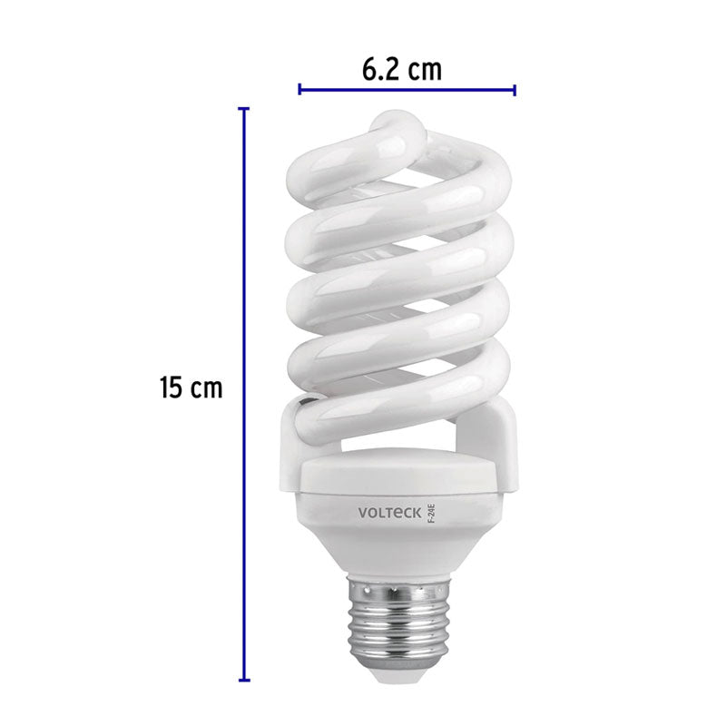 Pack 4 Lámparas Espiral T4 24 W Luz De Día, Caja, Volteck