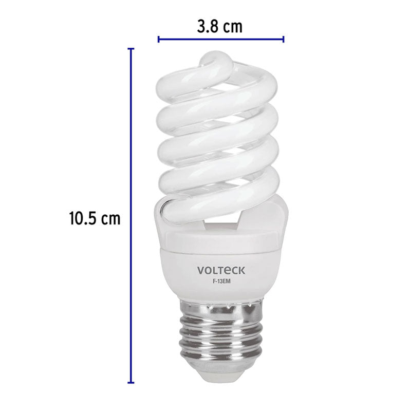 Lámpara Espiral Mini T2 13 W Luz De Día En Blíster, Volteck