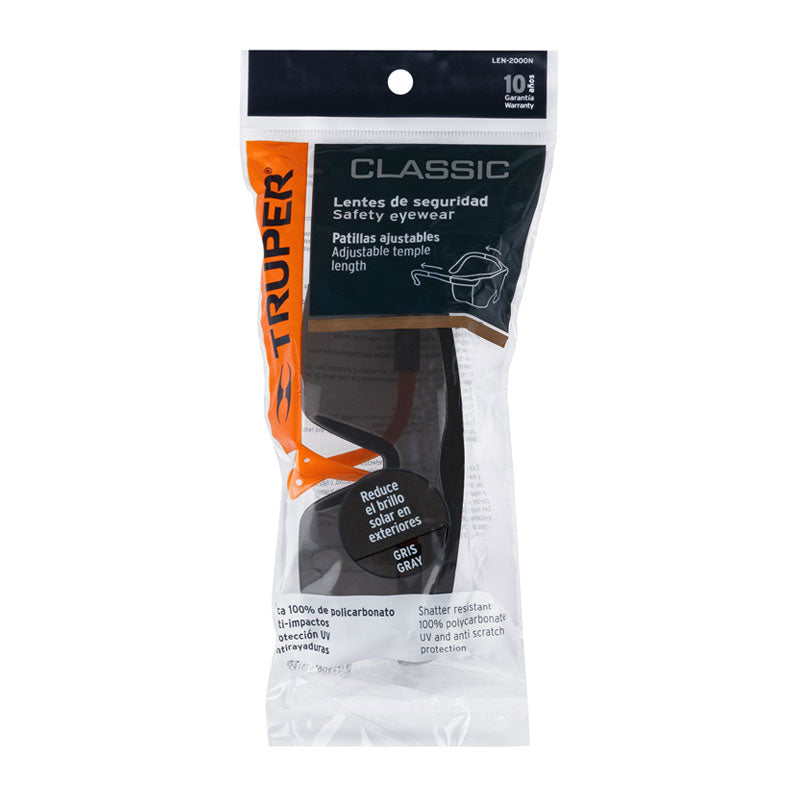 Lentes De Seguridad Ajustables Grises, Truper Classic