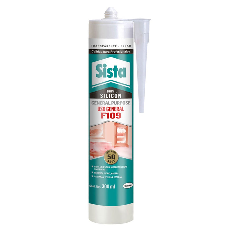 Silicón Sista F109 Uso General Transparente De 300 Ml