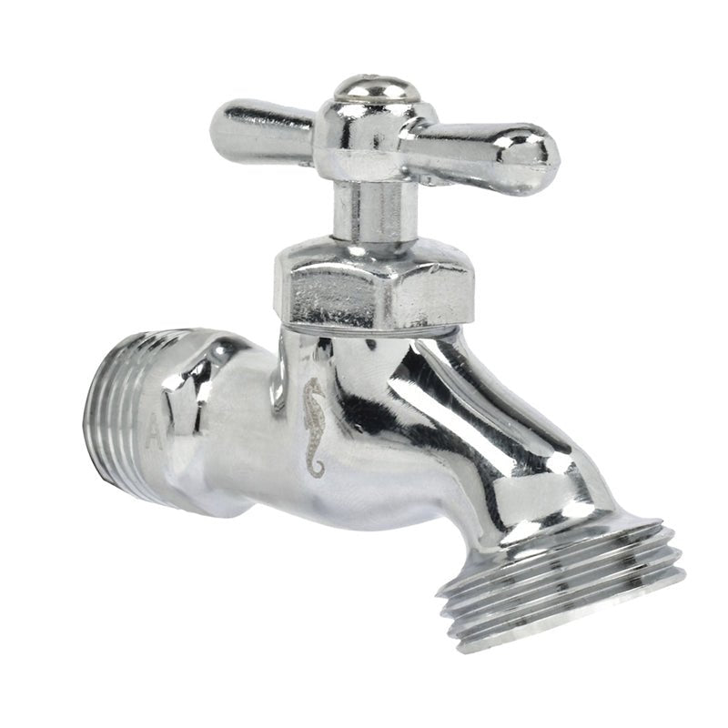 Llave Con Rosca Para Manguera De 1/2" De Cromo, 2 Rugo - Tool Ferreterías / Ferretodo - Herramientas y material de construcción.