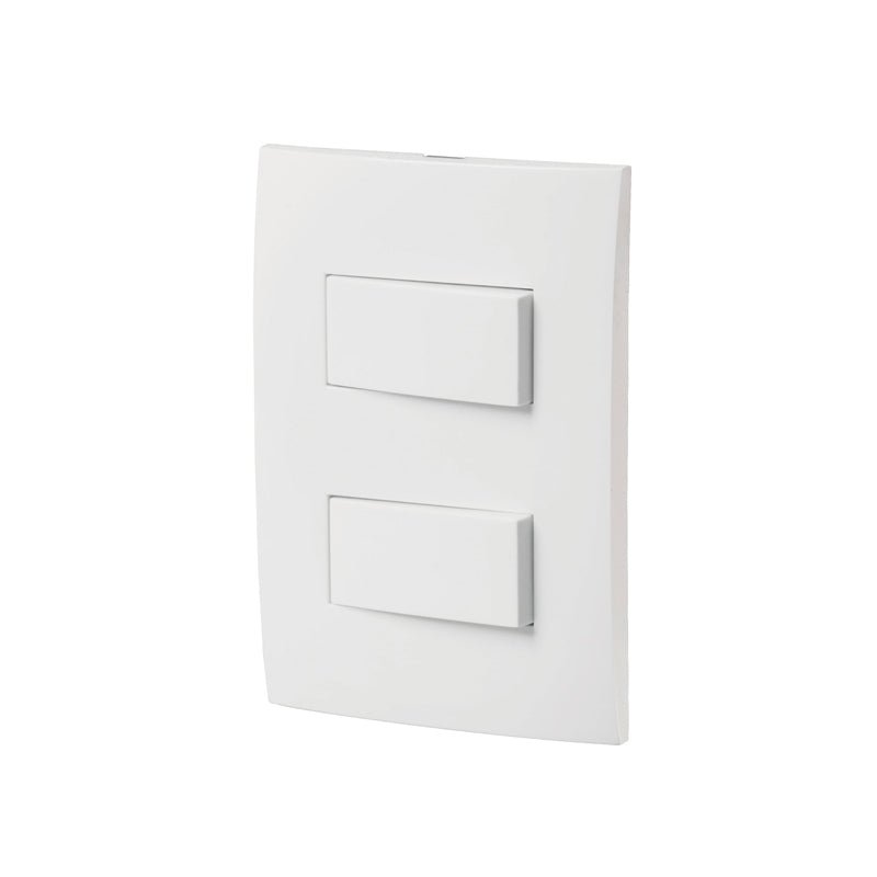 Placa Armada 2 Interruptores Sencillos Y Escalera Oslo Blanco Volteck - Tool Ferreterías / Ferretodo - Herramientas y material de construcción.