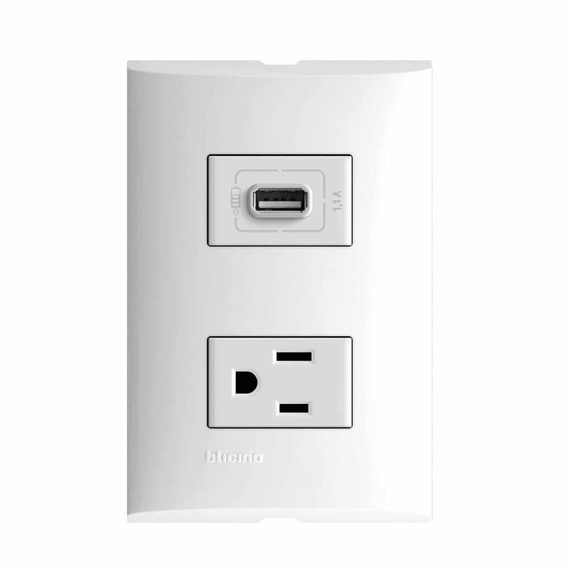 Placa Con Tomacorriente 2P+T 15A 127V Protección Infantil Y Cargador Usb Fza29S21 Forza - Tool Ferreterías / Ferretodo - Herramientas y material de construcción.