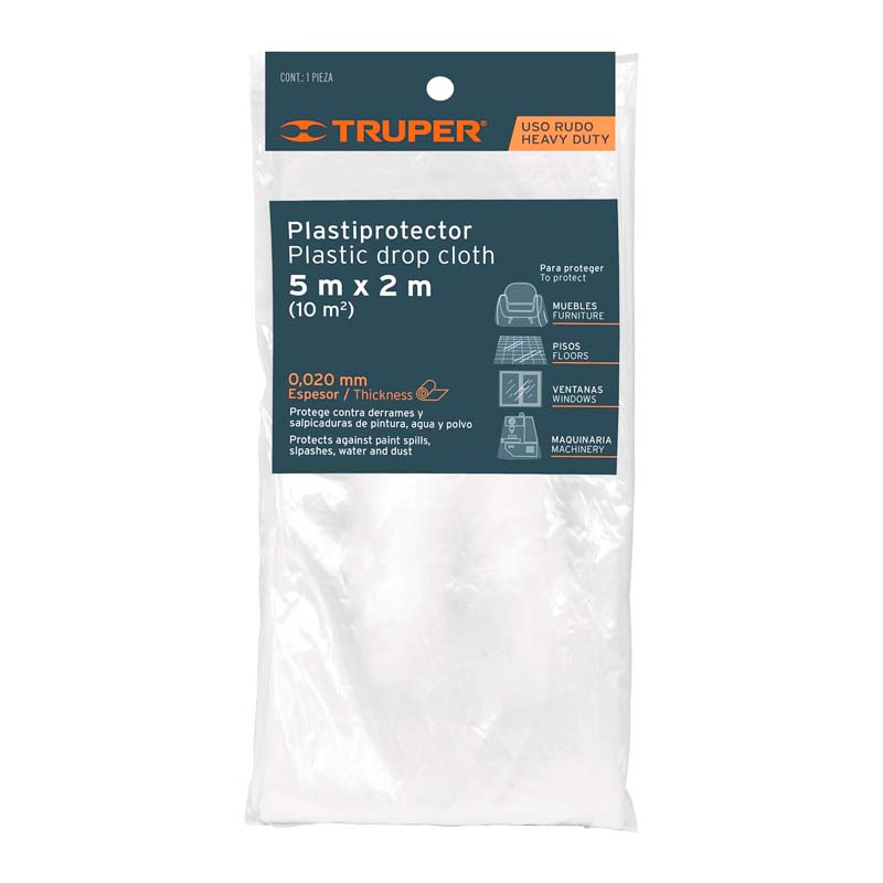 Plastiprotector 5 X 2 M, Uso Rudo, Truper 11108 - Tool Ferreterías / Ferretodo - Herramientas y material de construcción.