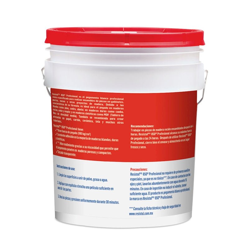 Resistol 850 Pegamento Blanco Profesional De 20 Kg - Tool Ferreterías / Ferretodo - Herramientas y material de construcción.