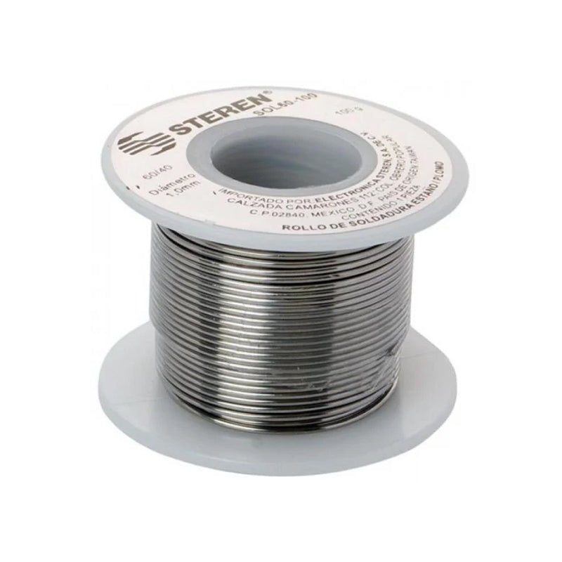 Rollo De 100 Gramos De Soldadura Con Aleación Estaño/Plomo (60/40) Steren - Tool Ferreterías / Ferretodo - Herramientas y material de construcción.