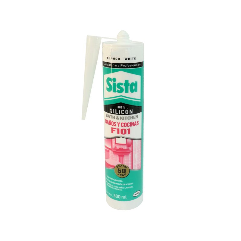 Silicon Sista F101 Baños Y Cocinas Blanco De 300 Ml 2698473 - Tool Ferreterías / Ferretodo - Herramientas y material de construcción.