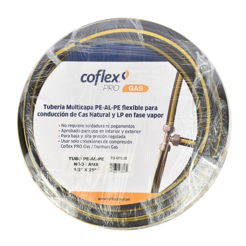 Tubería Multicapa Flexible Para Gas Natural Y Lp De 1/2" X 25 M Tgd1L25 Coflex - Tool Ferreterías / Ferretodo - Herramientas y material de construcción.
