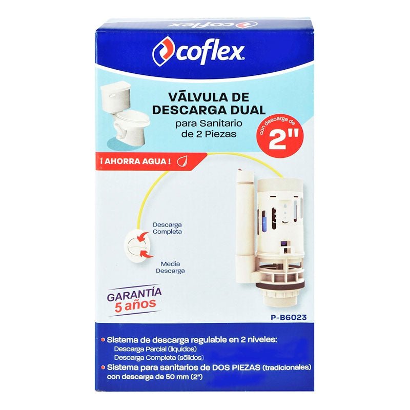 Válvula De Descarga Dual De 2" Para Tanque De Sanitario Pb6023 Coflex - Tool Ferreterías / Ferretodo - Herramientas y material de construcción.